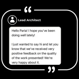 Happy client review of 3D architectural rendering by s2archviz services
